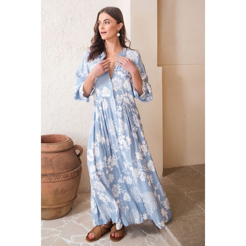 House of Lacuna Tuscany Boho Dress Paisley Print Size Medium Modest Feminine - Picture 1 of 12